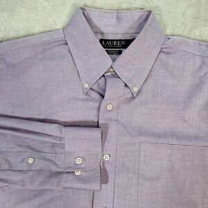 Purple Lauren Ralph Lauren Classic Fit Button Up Mens Dress Shirt 16 1/2 L